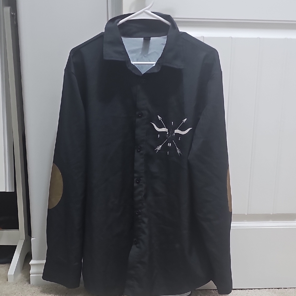 Nwot Western Large Black Men's Shirt with Unique Design